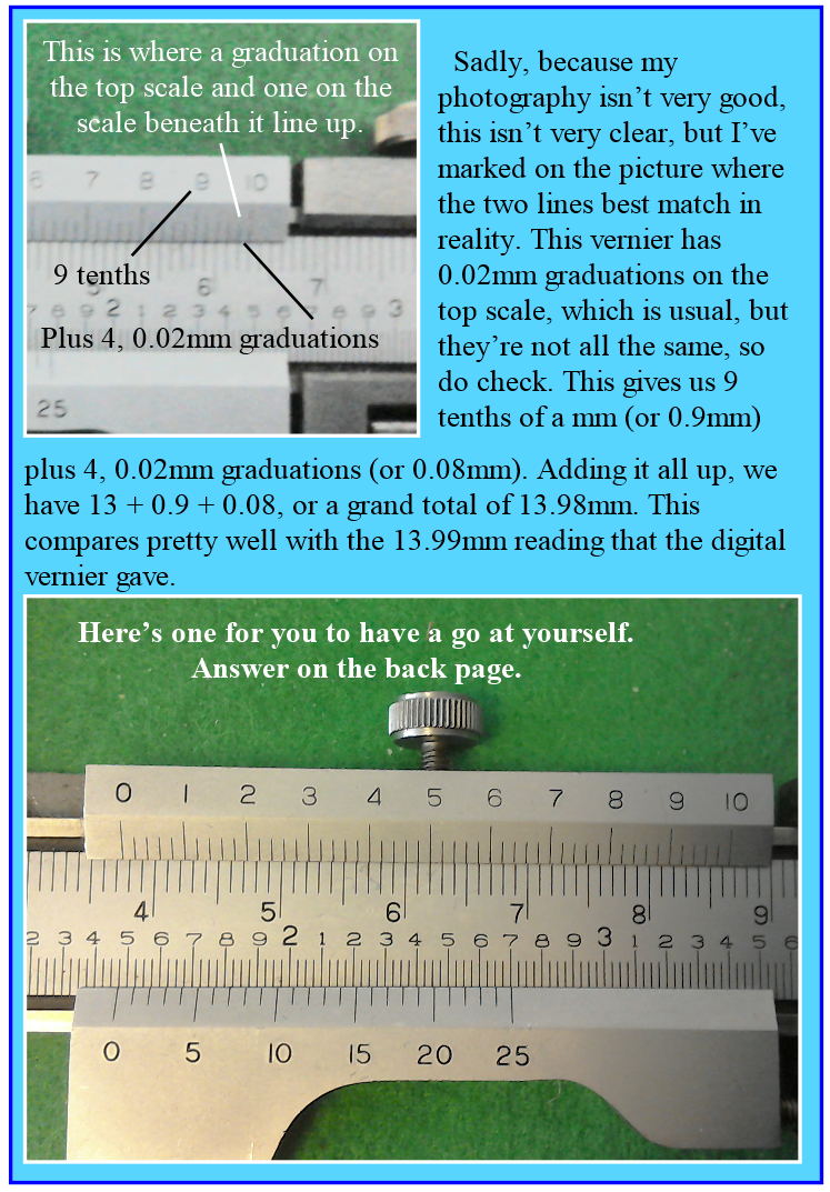 Reading a vernier scale - part 3.