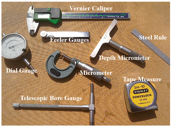 Typical workshop measuring tools.