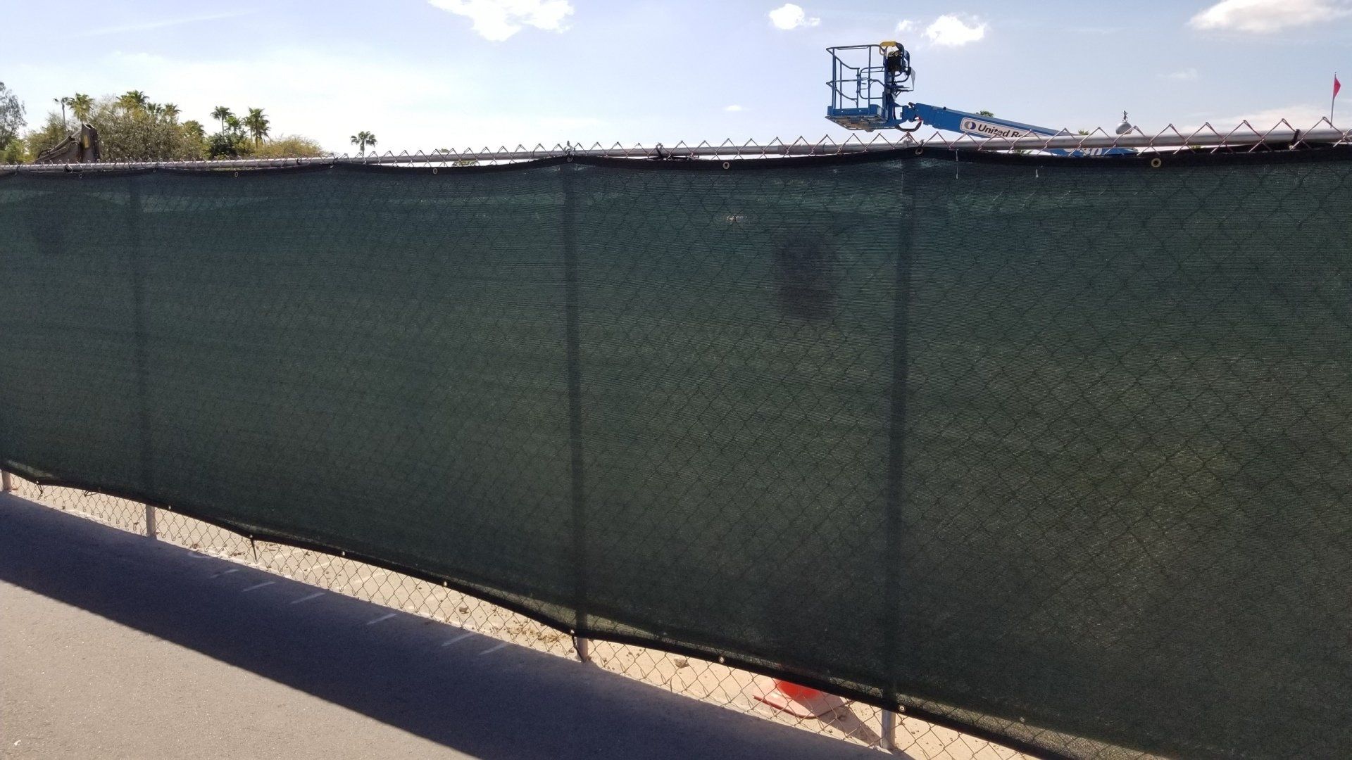 Cover-Tech wind screens made of shade debris netting.