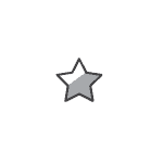 A gray star with a shadow on a white background.