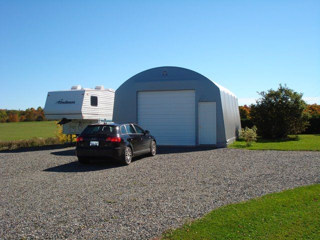 COVER-TECH INC. TWO CAR DOUBLE PORTABLE GARAGES AND FABRIC SHELTERS AS LOW AS $68 TOLL FREE: 1 888 325-5757