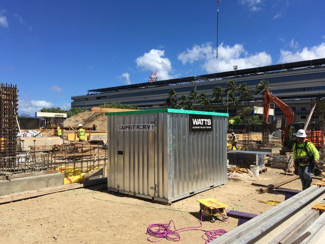 Great for construction sites are portable storage containers