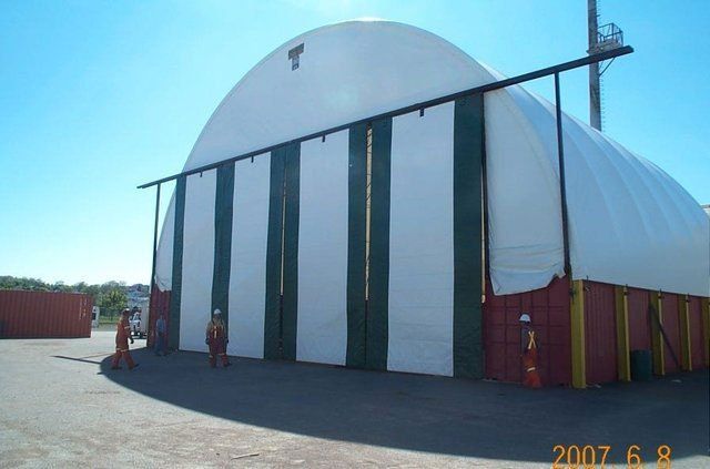 COVER-TECH DOME BUILDINGS fabric buildings 72' x 60' container repair facility