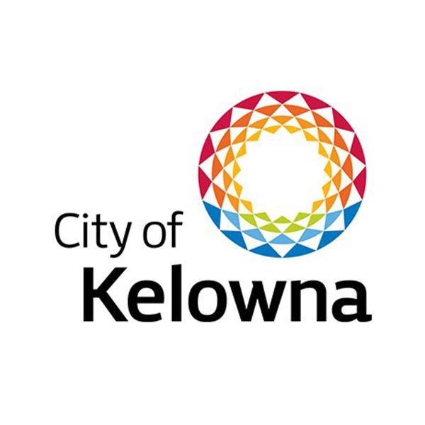A colorful logo for the city of kelowna