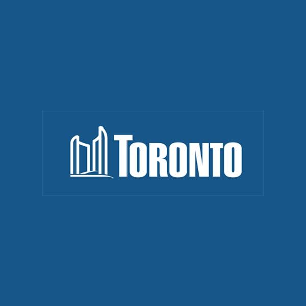 A logo for toronto on a blue background