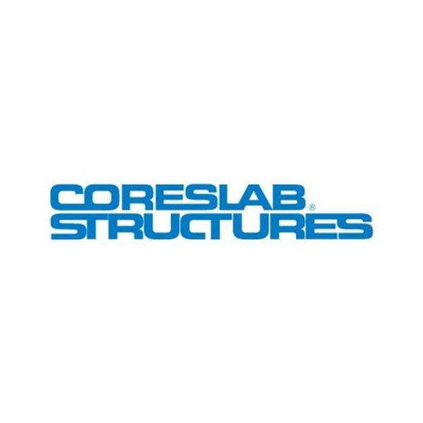 A blue logo for corelab structures on a white background