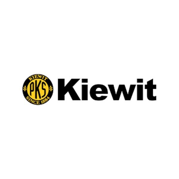 A black and yellow logo for pks kiewit on a white background.