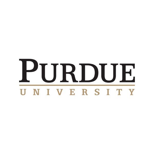 The purdue university logo is on a white background.