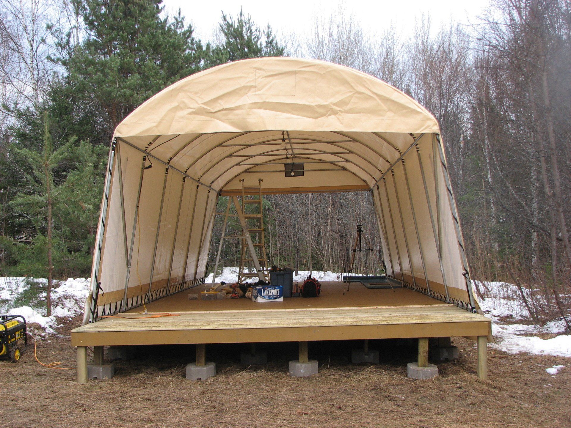 Cover-Tech can custom made your portable garage shelter