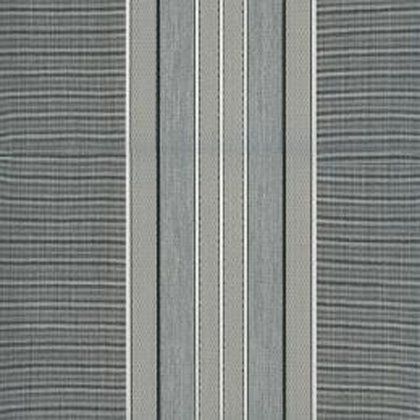 A close up of a gray and white striped fabric.
