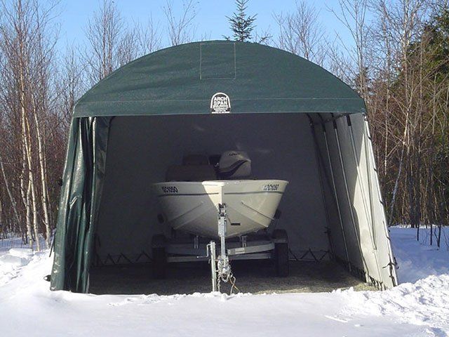 COVER-TECH INC. PORTABLE GARAGES AND FABRIC SHELTERS FOR BOAT STORAGE