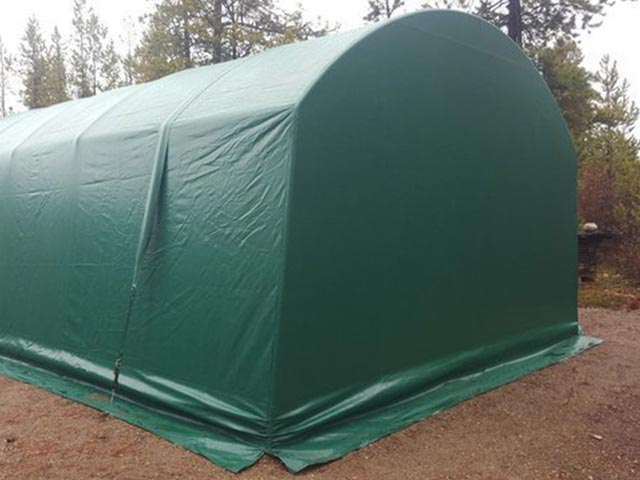 COVER-TECH INC. DOUBLE WIDE PORTABLE SHELTER GARAGE FABRIC COVERED TOLL FREE: 1 888 325-5757