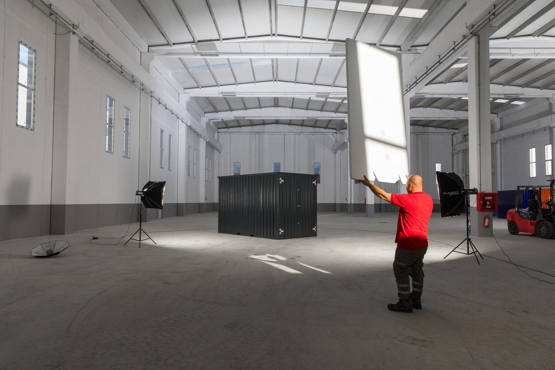 Portable storage container photo shoot