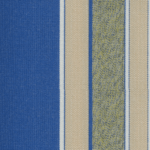 A close up of a blue and tan striped fabric.