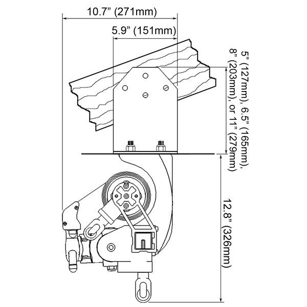 ADALIA X3M PLUS™ installation under overhang with rafter brackets