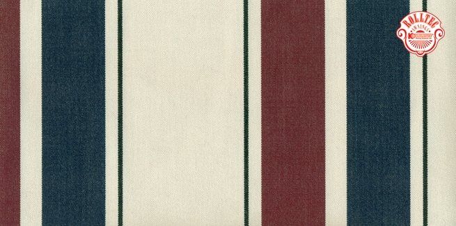 A close up of a red white and blue striped fabric