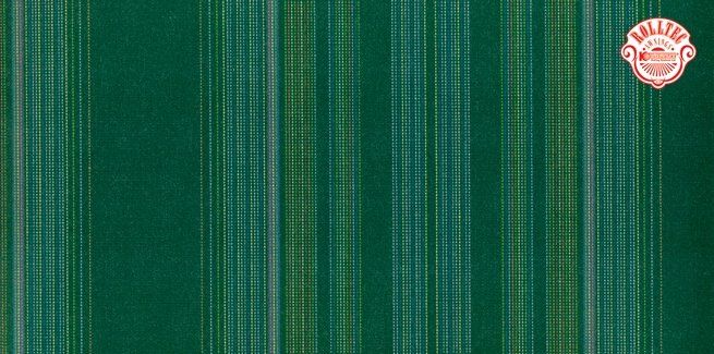 A close up of a green and white striped fabric.