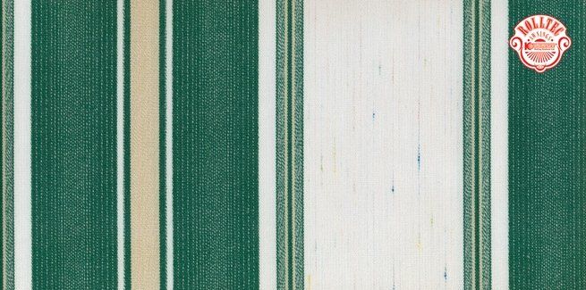 A close up of a green and white striped fabric.