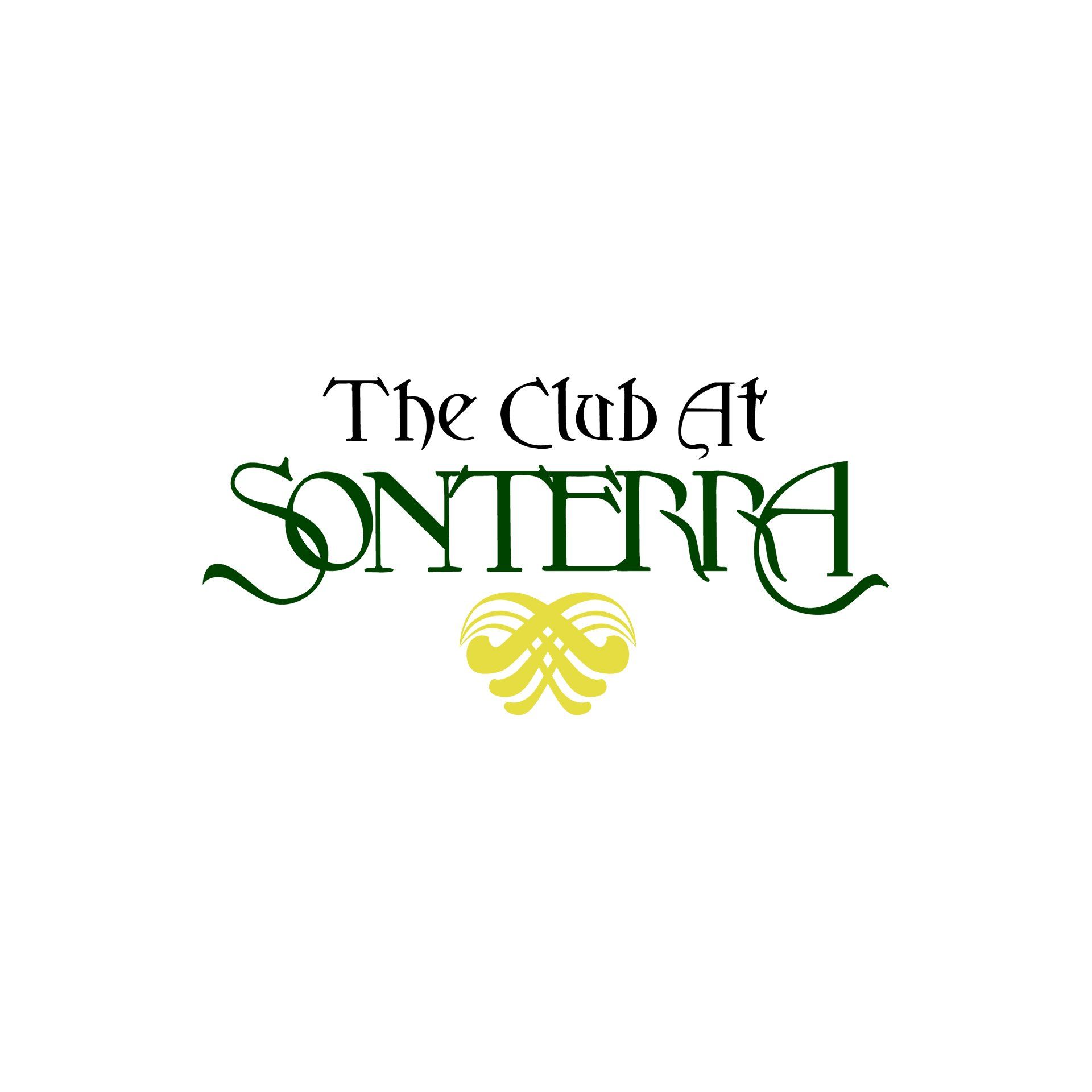 Logo for The Club At Sonterra, green and gold design on a white background.