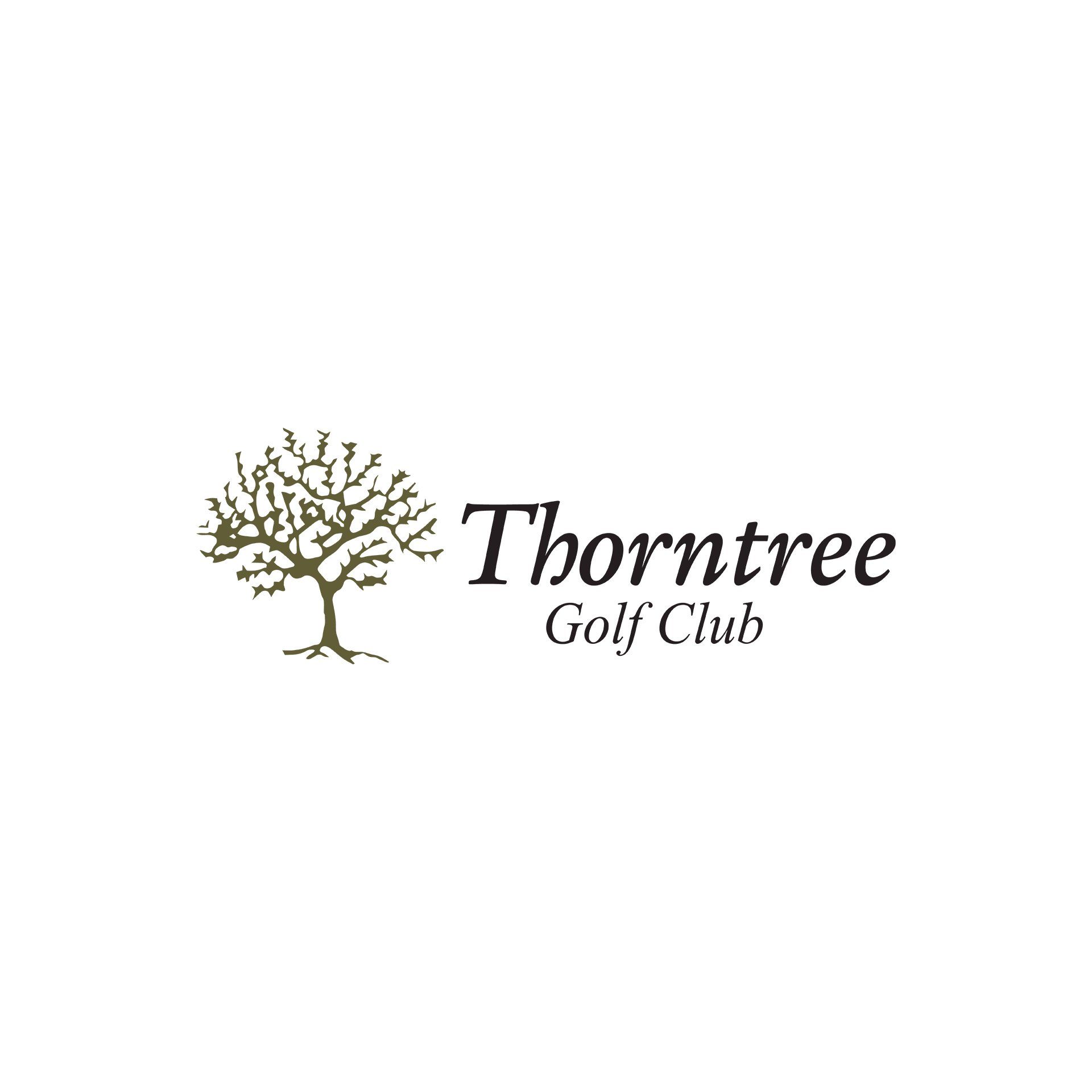 Logo of Thorntree Golf Club featuring a brown tree and text on a white background.