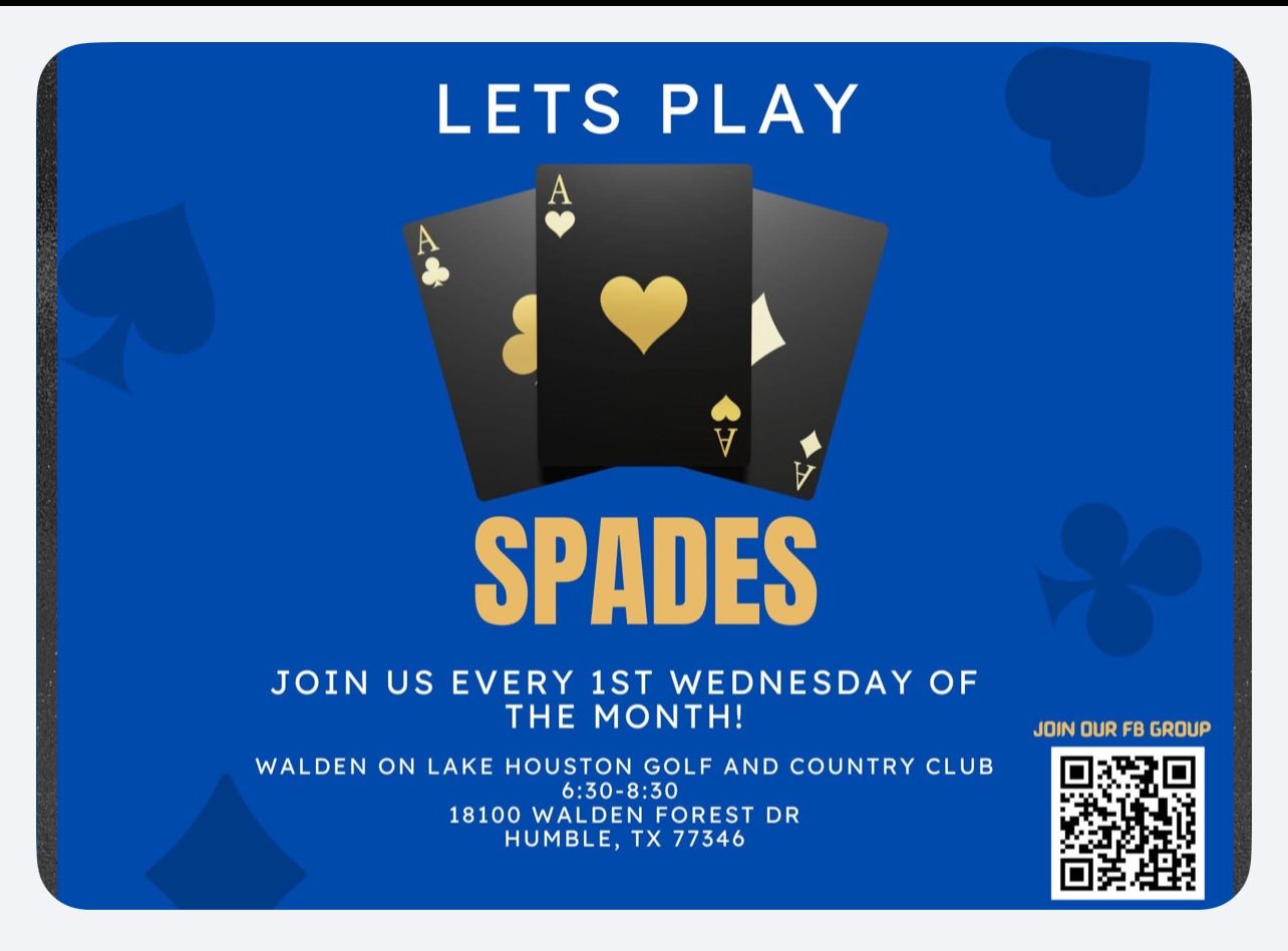 Poster for a Spades card game event: