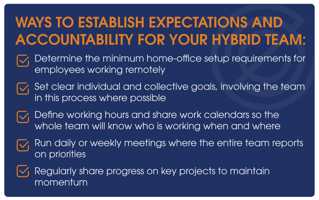 Ways to establish expectations and accountability for your hybrid team