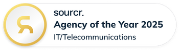 A button that says sourcr agency of the year 2025