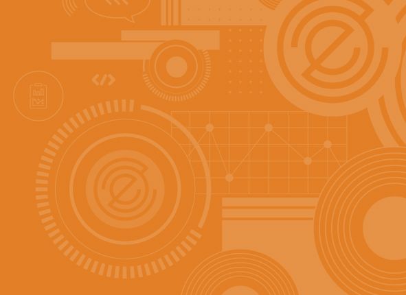 An orange background with circles and lines on it