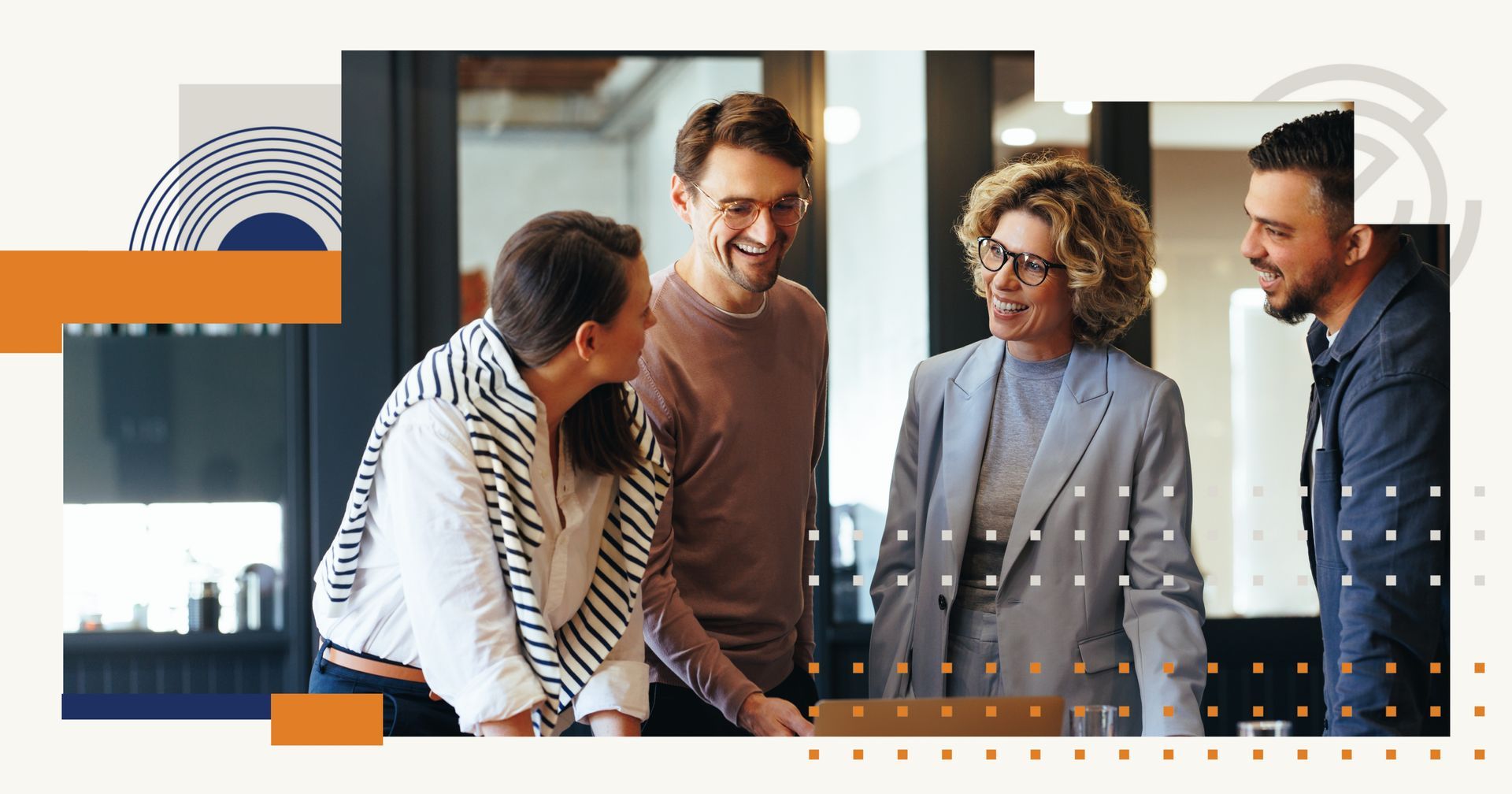 Group of professionals in an office setting (for culture fit article.