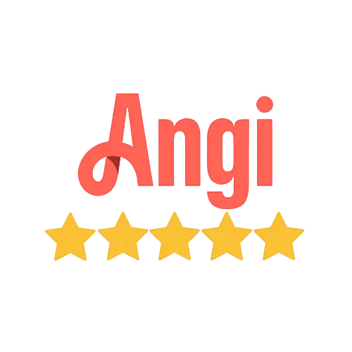 A logo for a company called angi with five stars.
