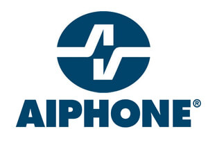 Aiphone logo: dark blue circle with white stylized "A" shape, dark blue text "AIPHONE®".