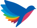 A Blue Bird with Rainbow Colored Wings Is Flying in The Air — Wonder Care Australia Pty Ltd in Kearneys Spring, QLD