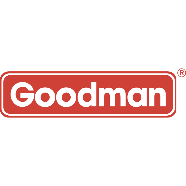 Goodman logo: white "Goodman" text in a red rectangle.