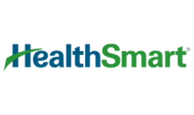 The health smart logo is green and blue on a white background.
