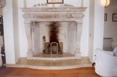 restauro di camino antico