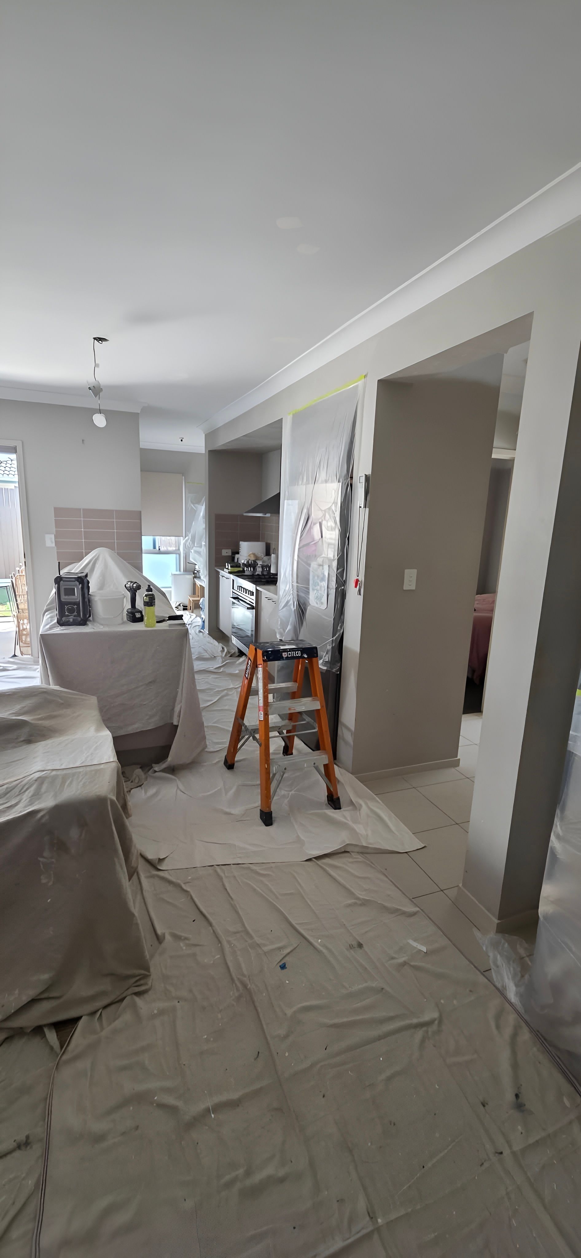 Interior View of a Room Under Renovation, With a Stepladder — MVP Painting Professionals in Sunshine Coast, QLD