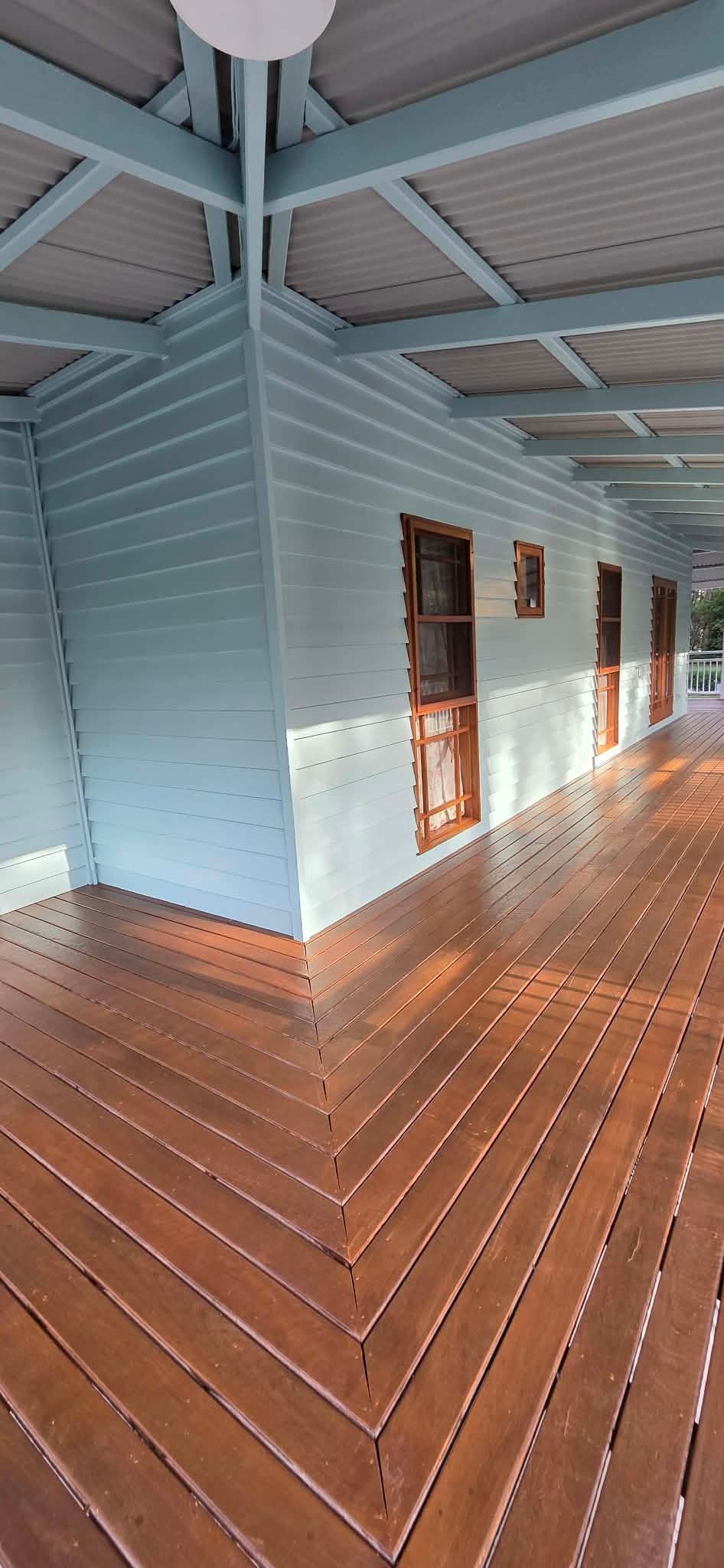 a Ceiling With a Dark Gray and Beige Color Block Design — MVP Painting Professionals in Sunshine Coast, QLD
