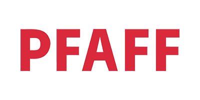 La parola pfaff è scritta in lettere rosse su sfondo bianco.