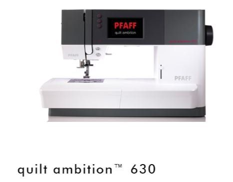 Una macchina da cucire pfaff quilt ambition 630 su uno sfondo bianco