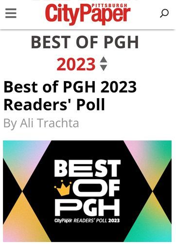 A screenshot of a city paper article about the best of pgh 2023 readers ' poll.