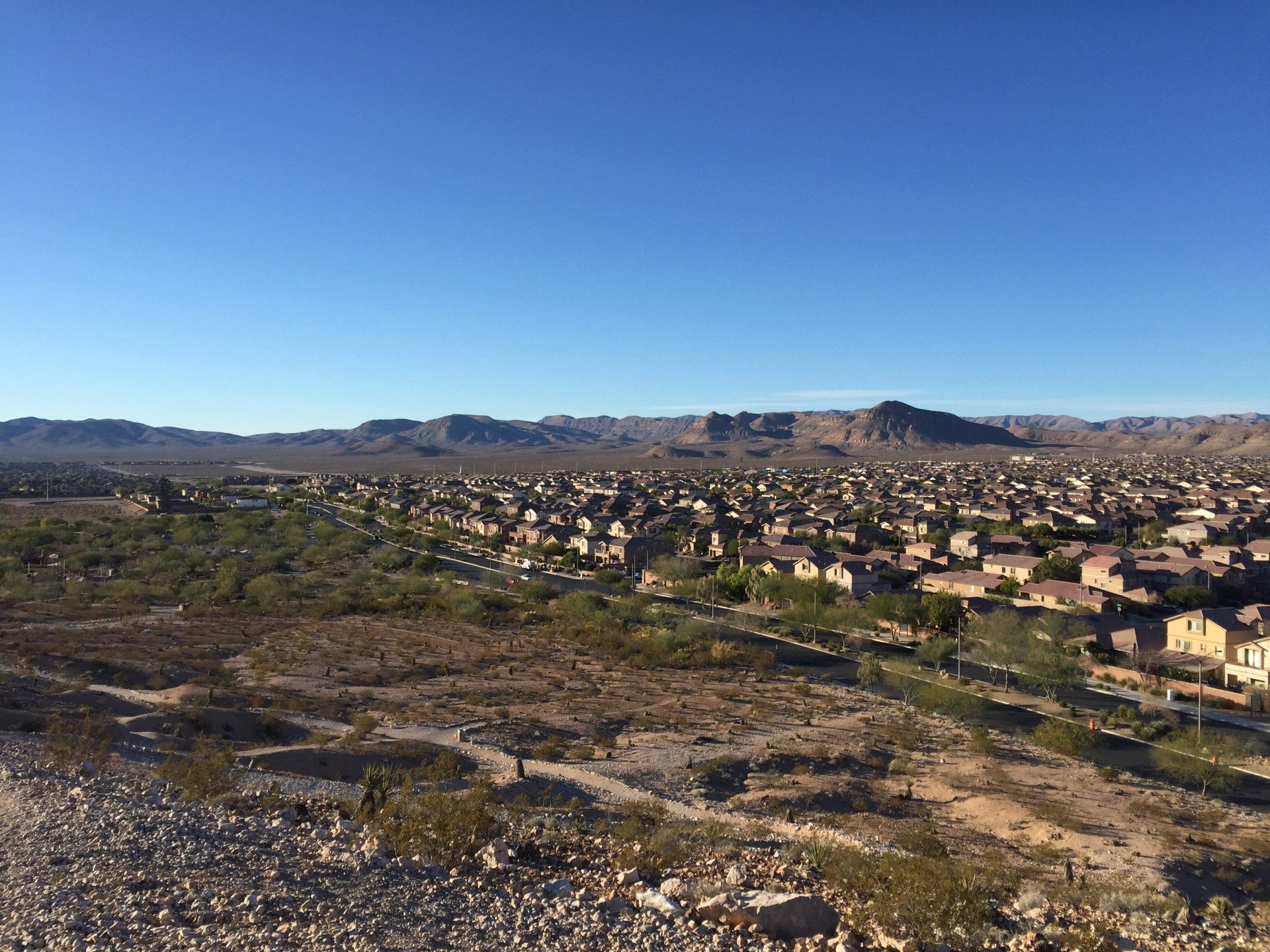 skyline shot of nevada neighborhood
