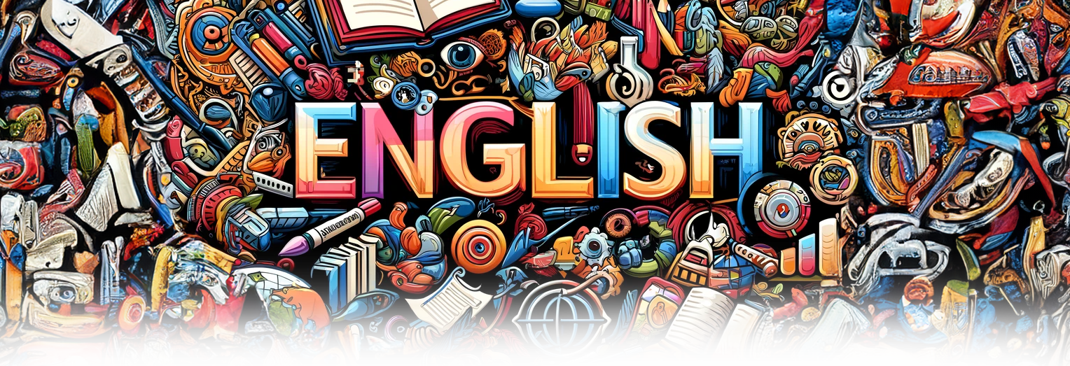 A colorful background with the word english on it