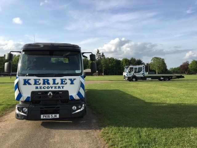 trucks on lawn