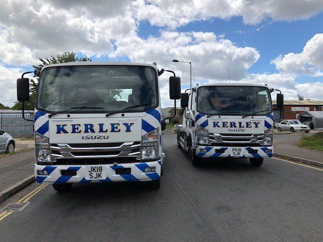two Kerley trucks