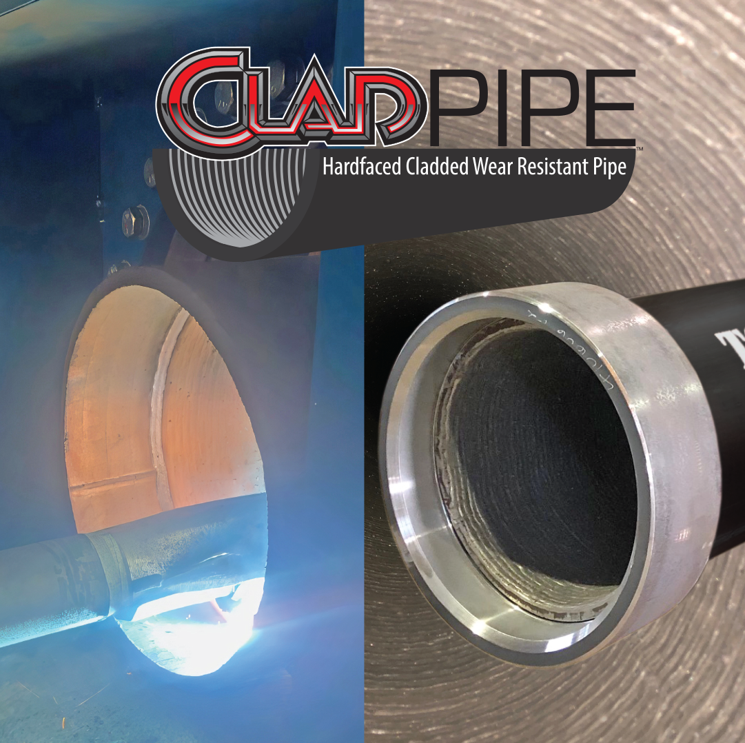 CladPipe hardfaced cladded wear pipe, clad wear pipe