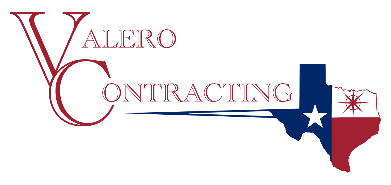 Valero Contracting logo with a stylized 