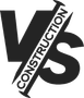 Black and white logo: "VS CONSTRUCTION" text is angled and split through the letters "V" and "S".