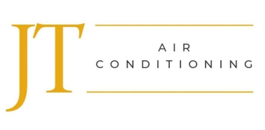Logo for JT Air Conditioning. Gold 