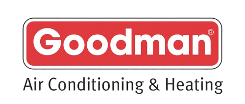 Goodman Air Conditioning & Heating logo in red and white.