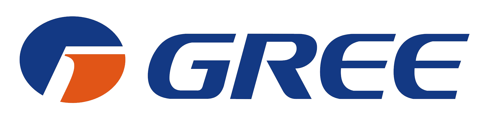 Gree logo: Blue circle with orange arc, "GREE" text in blue.